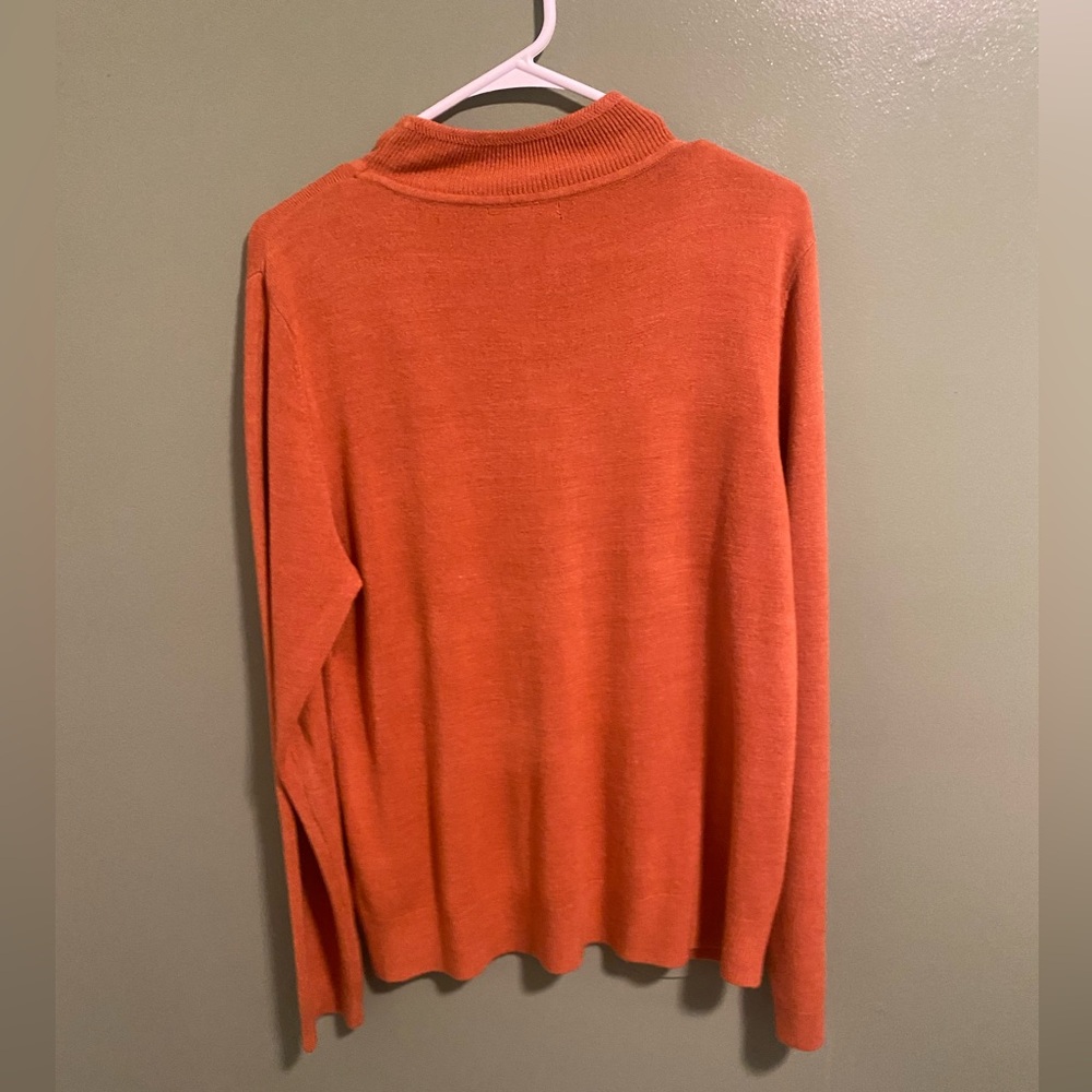 Women’s Classic Orange Turtleneck Sweater - Picture 3 of 3